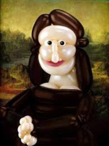 Leonardo da Vinci paints the Mona Lisa