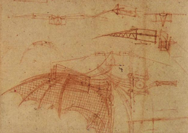 Leonardo De Vinci first to theorize seriously about flying machines.