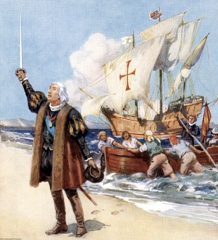 Christopher Columbus reaches the Americas