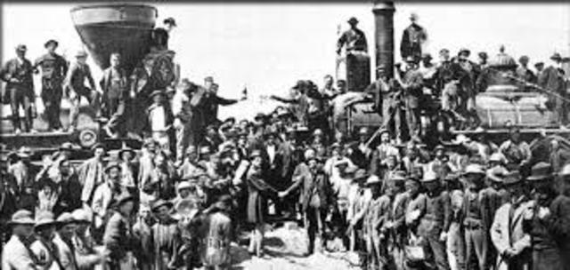 The Transcontinental Railroad was finished