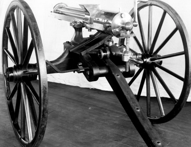 Dr. Richard Gatling Patents invents the machine gun.