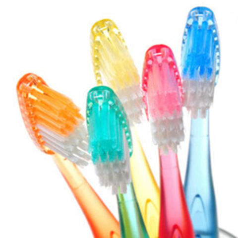 El cepillo de dientes de plástico