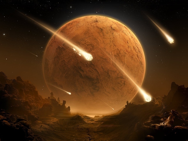 La primera lluvia de meteoritos