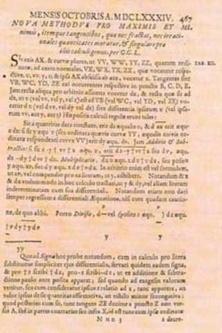 La primera publicación sobre cálculo diferencial