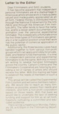 The Experimental Film Coalition is founded