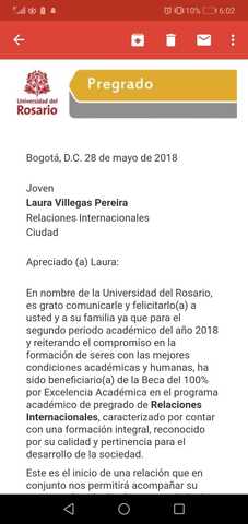 Obtención de beca de excelencia
