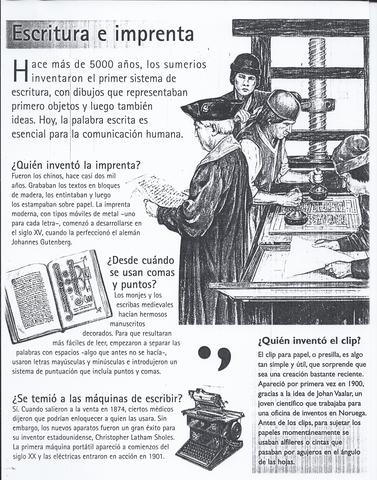 la escritura inprenta