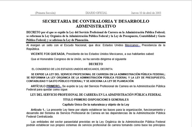 Ley de Servicio Profesional de Carrera en la Administración Pública Federal