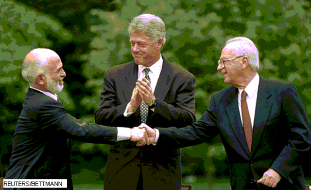 Firma del tratado de paz entre Israel y Jordania