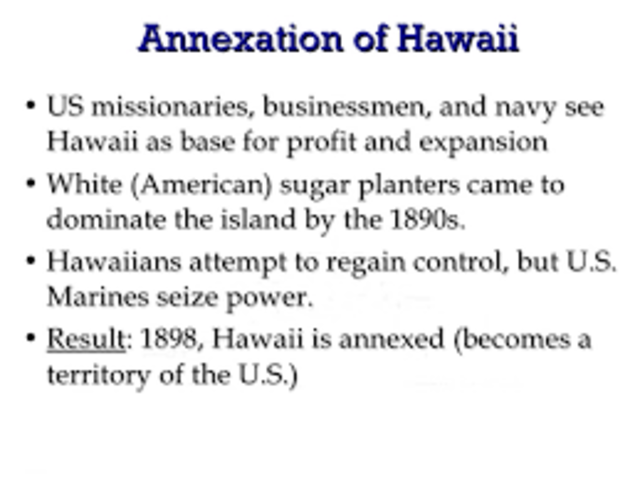 Hawaii is annexed