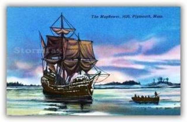Pilgrims Arrive Aboard To The Mayflower