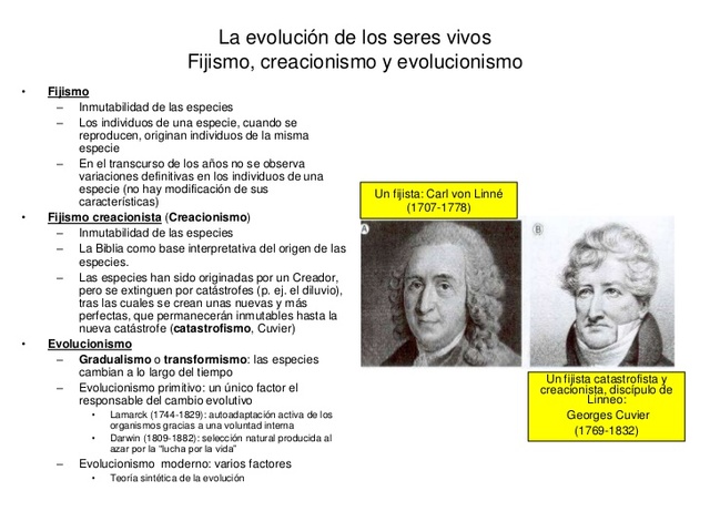 Creacionismo , Fijismo y Catastrofismo (https://www.youtube.com/watch?v=NiRghboS-_w)