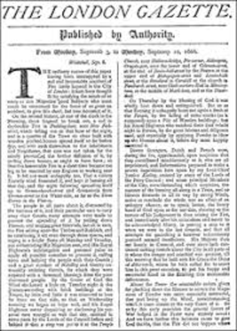 Newspapers are first published in London