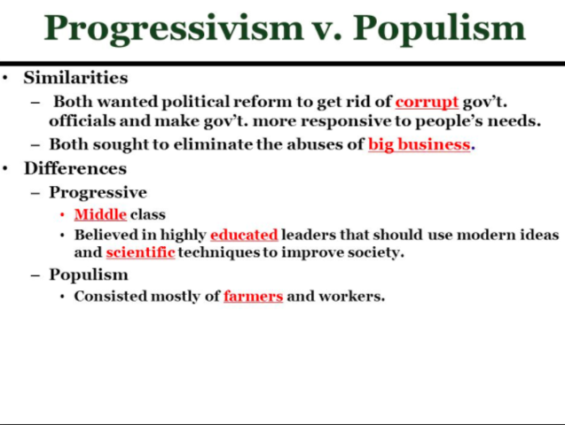 Populism and Progressivism