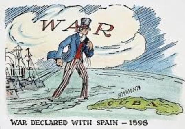 The U.S declares war on Spain.