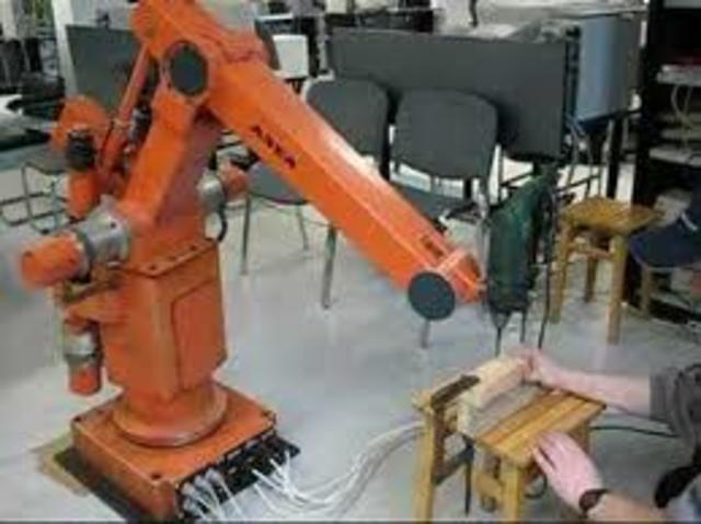 The world's first microcomputer controlled electric industrial robot, IRB 6 from ASEA, was delivered to a small mechanical engineering company in southern Sweden. The design of this robot had been patented already 1972.