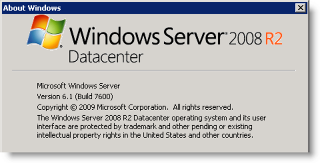 Windows Server 2008 R2 version 6.1