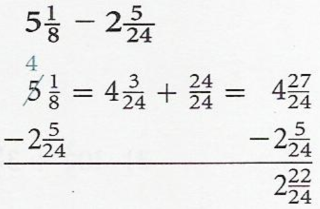 Subtracting Mixed Numbers
