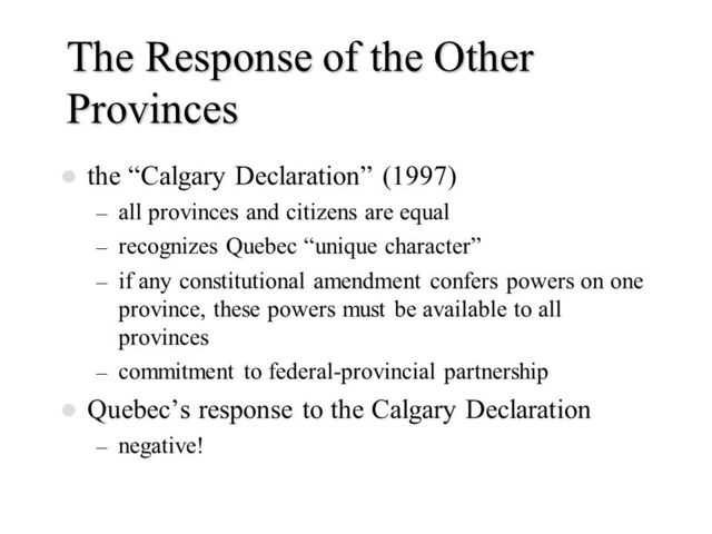 La Calgary declaration 1997.