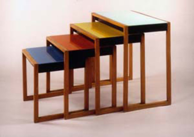 Set of four stacking tables