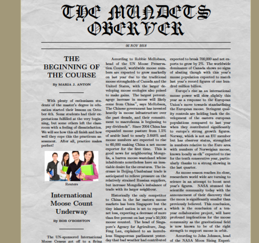 The beginning of the academic year