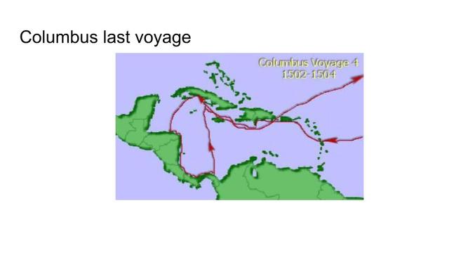 Columbus last voyage to the west
