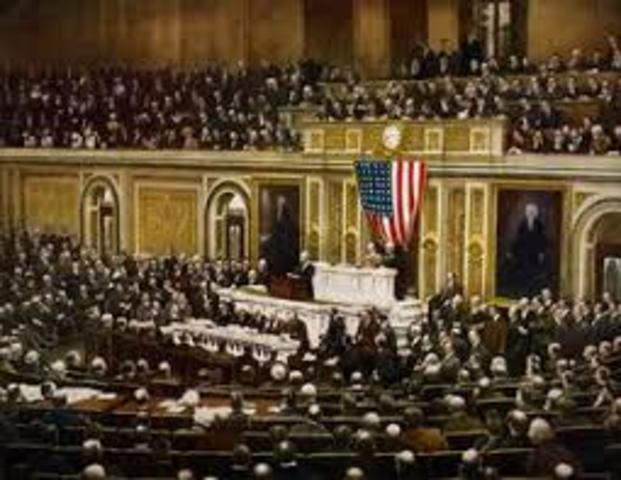 Woodrow Wilson asks Congress for a Declaration of War