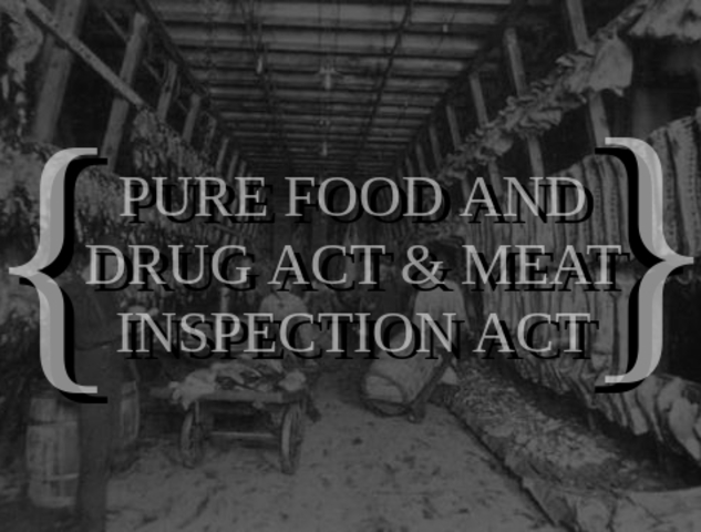 { Pure Food and Drug Act and Meat Inspection Act are passed }