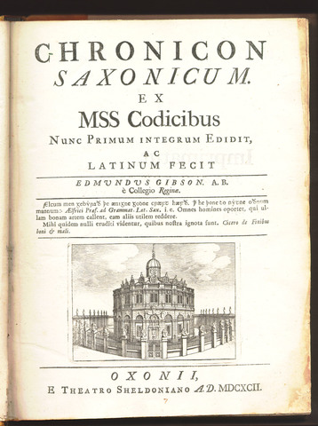 Anglo-Saxon Chronicle begins