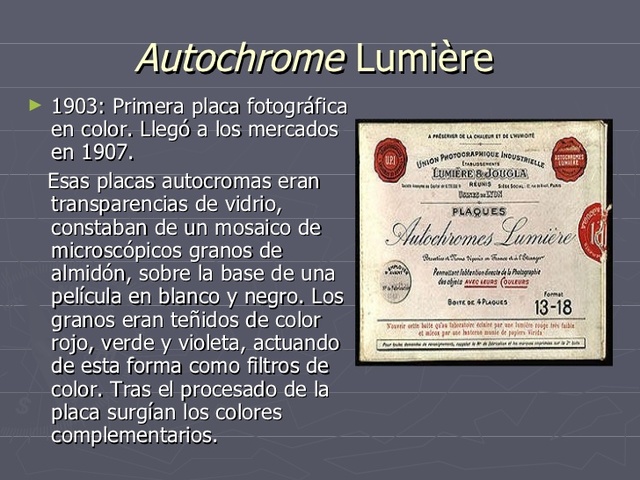 Primera Placa Fotográfica en Color