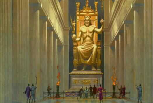 La statue de Zeus à Olympie