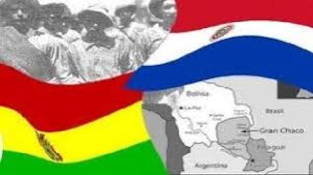 Guerra del Chaco entre Bolivia y Paraguay.
