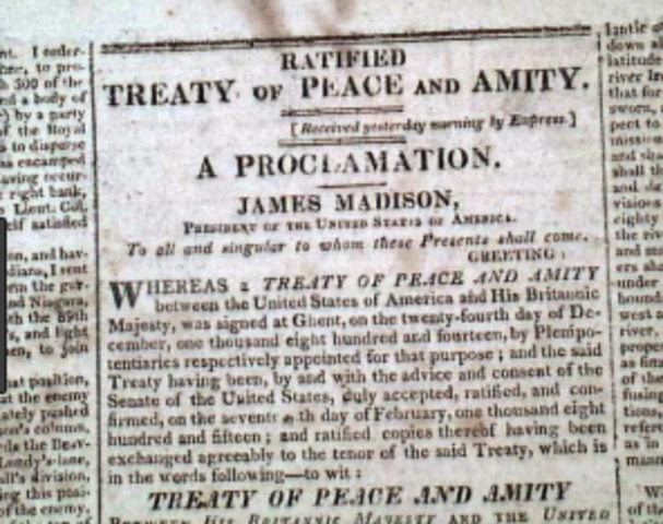 Treaty of Ghent Ratified