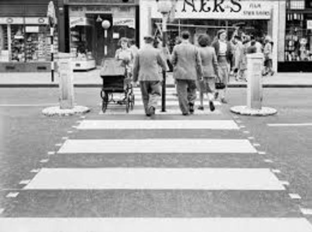 The first zebra crossing was made