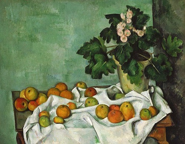"Natura morta amb gerra i pomes" de P. Cézanne