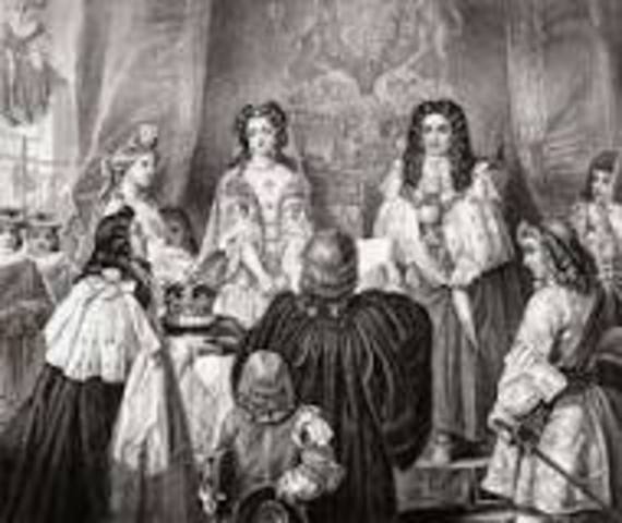 William and Mary became the leaders of England (this is referred to as the Glorious Revolution).