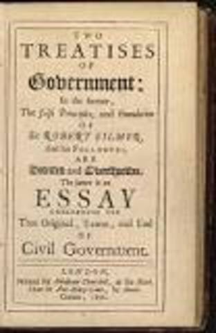 John Locke published Two Treaties on Government - it was his theory of "natural rights" (life, liberty, and property).