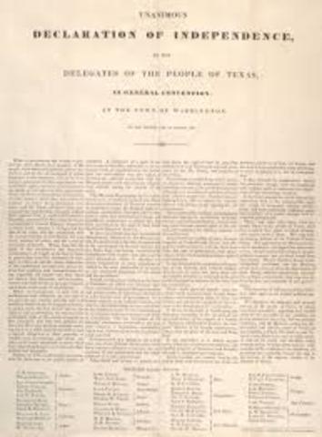 Texas Declared Independence from Mexico