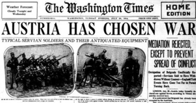(EU) Austria-Hungary declares war on Serbia