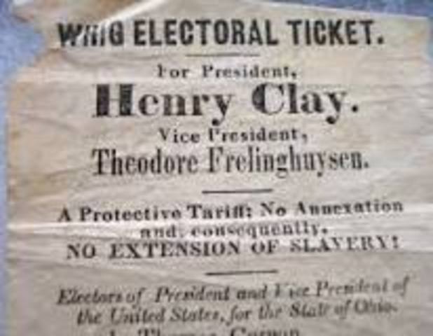 Creation of the Whig party in the US