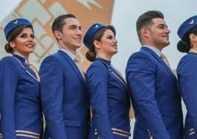 male and female flight attendants