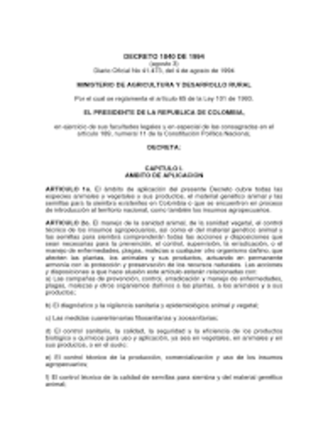 Decreto 1840 de 1994