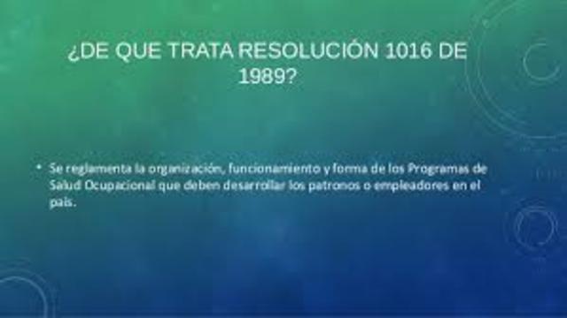 Resolución 1016 de 1989