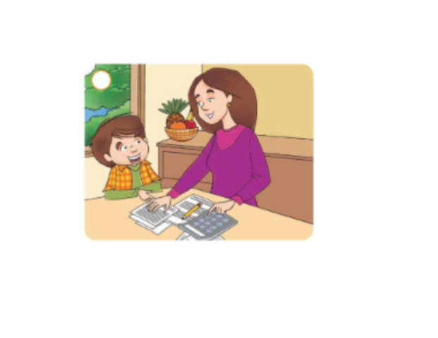 Todd helps his mom with the accounts.