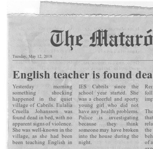 Miss Cruella is found dead in her bed