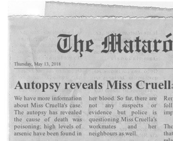 Autopsy reveals Miss Cruella was poisoned