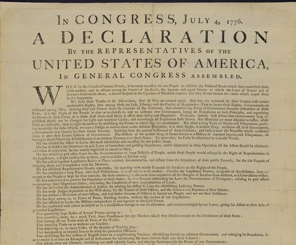 Declaración de Independencia de EEUU.