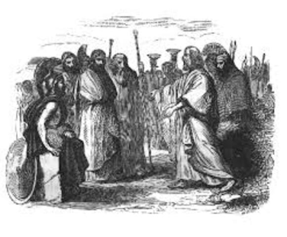 El pueblo se reúne con telémaco en el Agora