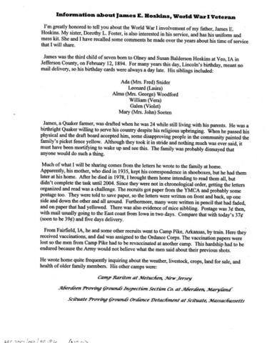 Information About James Edwin Hoskins