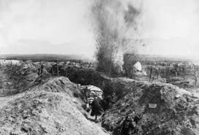 Trench line explosion